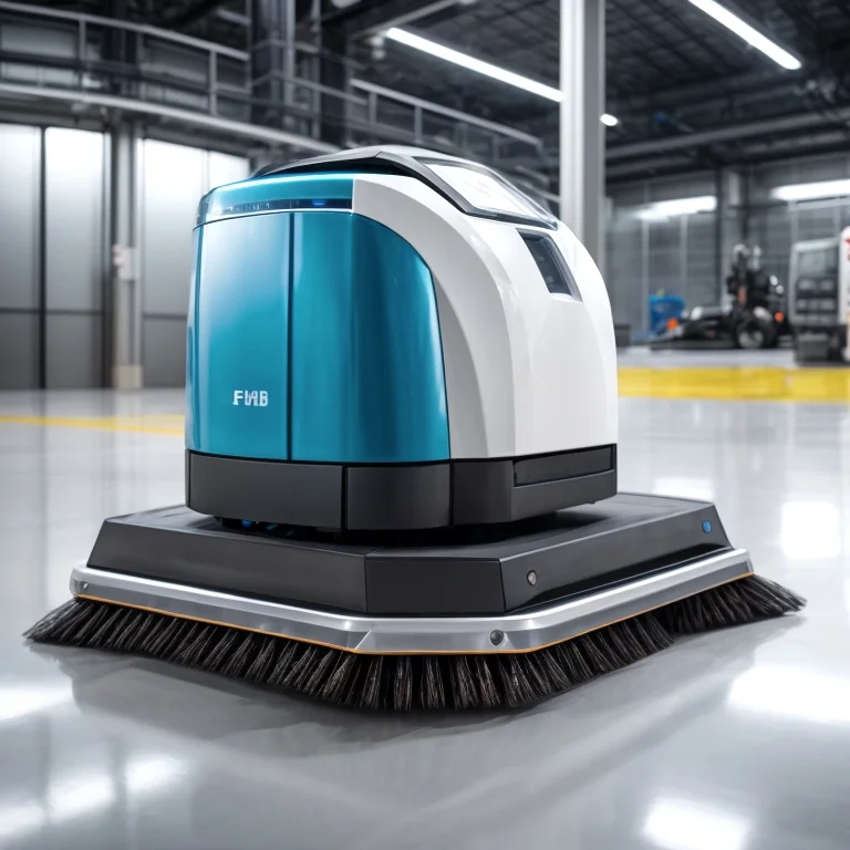 AI-gesteuerte Reinigungsmaschine im Einsatz